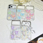 Custodia per telefono in resina epossidica con farfalle 3D glitterate, For iPhone 16 Pro, For iPhone 16 Plus, For iPhone 16, For iPhone 15 Pro Max