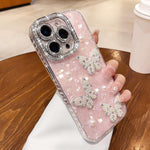 Custodia per telefono con texture a conchiglia, perle, farfalla e glitter di diamanti 3D, For iPhone 17 Pro Max, For iPhone 16 Pro Max, For iPhone 17 Pro, For iPhone 16 Pro, For iPhone Air, For iPhone 16 Plus, For iPhone 16, For iPhone 15 Pro Max      ...