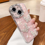 Custodia per telefono con texture a conchiglia, perle, farfalla e glitter di diamanti 3D, For iPhone 14, For iPhone 14 Pro, For iPhone 14 Pro Max, For iPhone 13 Pro Max, For iPhone 13 Pro, For iPhone 13, For iPhone 12, For iPhone 12 Pro Max            ...
