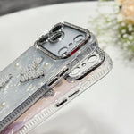 Custodia per telefono con texture a conchiglia, perle, farfalla e glitter di diamanti 3D, For iPhone 17 Pro Max, For iPhone 16 Pro Max, For iPhone 17 Pro, For iPhone 16 Pro, For iPhone Air, For iPhone 16 Plus, For iPhone 16, For iPhone 15 Pro Max      ...