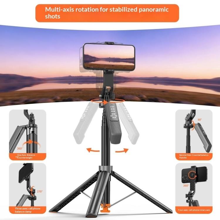 T02TK Bluetooth Remote Control Phone Tripod Stand 360 Degrees Rotation Selfie Stick Tripod