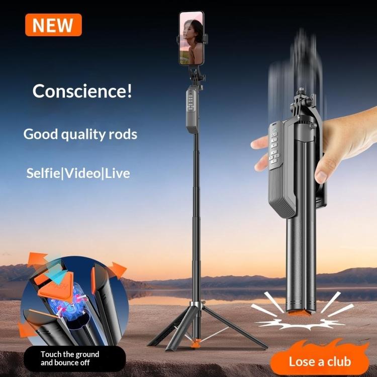T02TK Bluetooth Remote Control Phone Tripod Stand 360 Degrees Rotation Selfie Stick Tripod