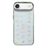 Custodia per telefono in TPU con fiocco 3D, perle e fiore d'amore., For iPhone 17 Pro Max, For iPhone 17 Pro, For iPhone 17, For iPhone Air