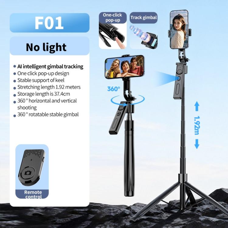 Asta selfie con gimbal AI e treppiede telescopico 192 cm