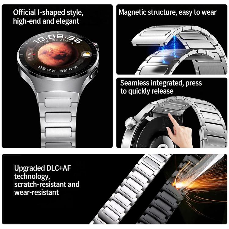 Interfaccia a pulsante, cinturino magnetico a forma di I in acciaio inossidabile., For Huawei Watch 4 Pro
