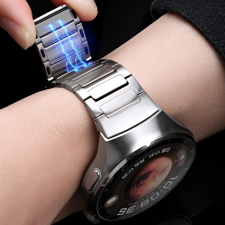 Interfaccia a pulsante, cinturino magnetico a forma di I in acciaio inossidabile., For Huawei Watch 4 Pro