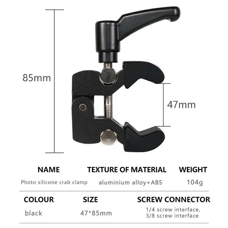 Pinza a granchio Z039 per fotografia con filettatura da 1/4 e 3/8 per fotocamere DSLR