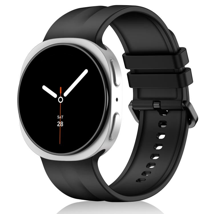 Cinturino in silicone a righe verticali tinta unita per Galaxy Watch9 / 8 / 9 Classic / 8 Classic, Size: L, Size: S