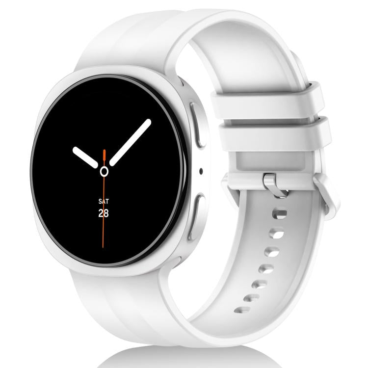 Cinturino in silicone a righe verticali tinta unita per Galaxy Watch9 / 8 / 9 Classic / 8 Classic, Size: L, Size: S