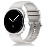 Cinturino in silicone a righe verticali tinta unita per Galaxy Watch9 / 8 / 9 Classic / 8 Classic, Size: L, Size: S