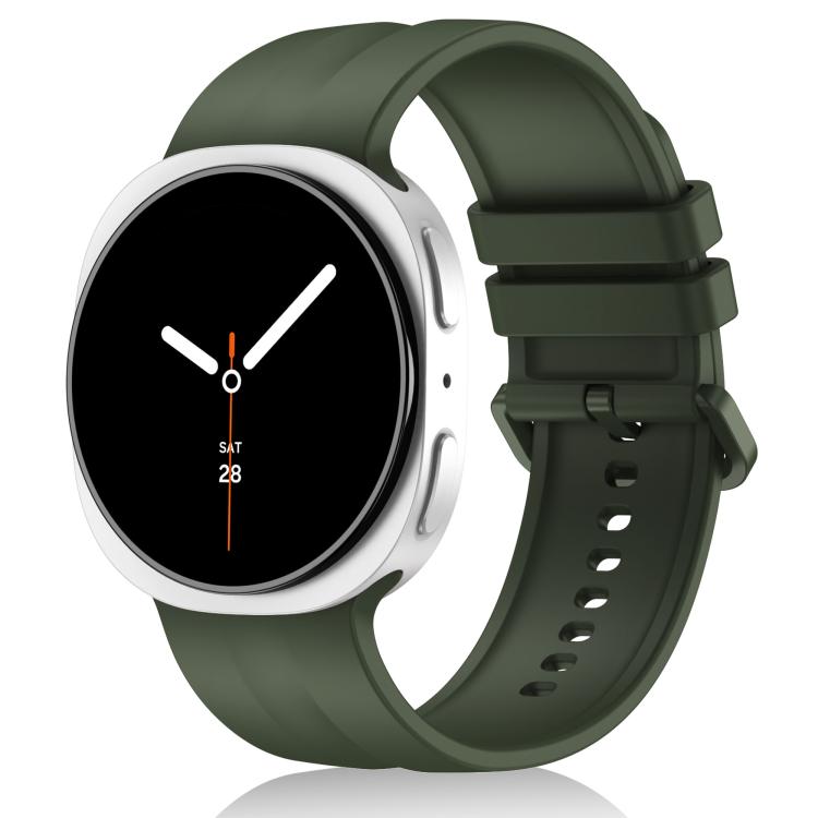 Cinturino in silicone a righe verticali tinta unita per Galaxy Watch9 / 8 / 9 Classic / 8 Classic, Size: L, Size: S