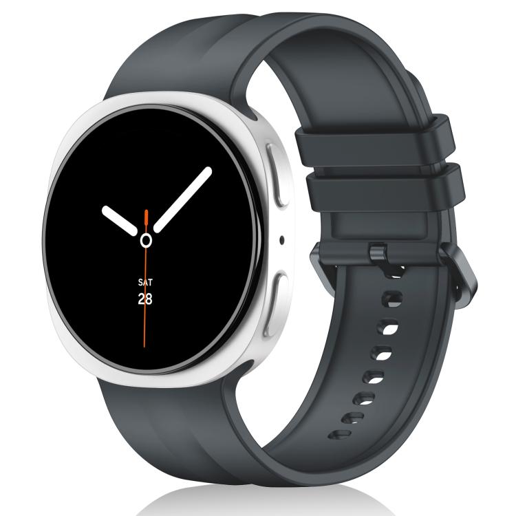 Cinturino in silicone a righe verticali tinta unita per Galaxy Watch9 / 8 / 9 Classic / 8 Classic, Size: L, Size: S
