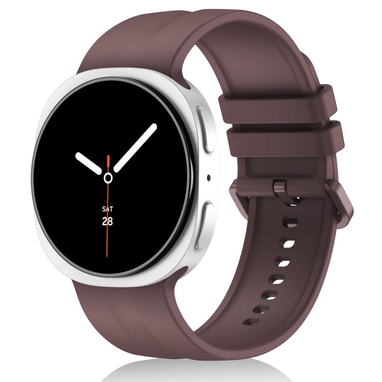 Cinturino in silicone a righe verticali tinta unita per Galaxy Watch9 / 8 / 9 Classic / 8 Classic, Size: L, Size: S