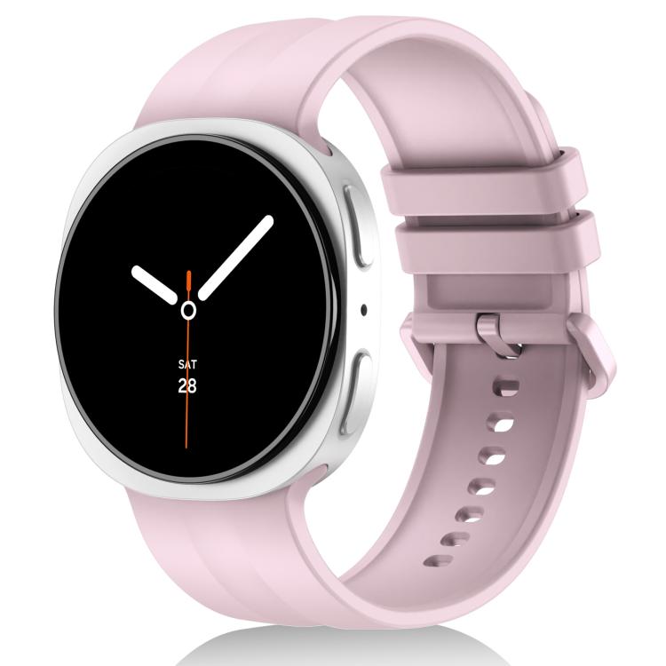 Cinturino in silicone a righe verticali tinta unita per Galaxy Watch9 / 8 / 9 Classic / 8 Classic, Size: L, Size: S
