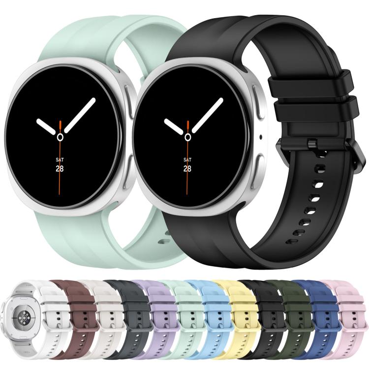 Cinturino in silicone a righe verticali tinta unita per Galaxy Watch9 / 8 / 9 Classic / 8 Classic, Size: L, Size: S