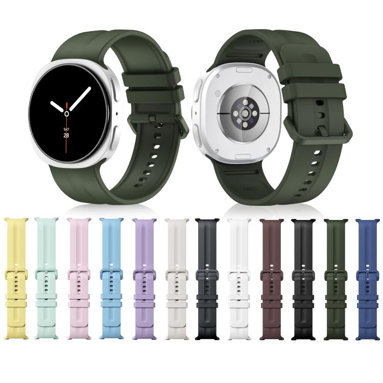 Cinturino in silicone a righe verticali tinta unita per Galaxy Watch9 / 8 / 9 Classic / 8 Classic, Size: L, Size: S