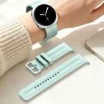 Cinturino in silicone a righe verticali tinta unita per Galaxy Watch9 / 8 / 9 Classic / 8 Classic, Size: L, Size: S