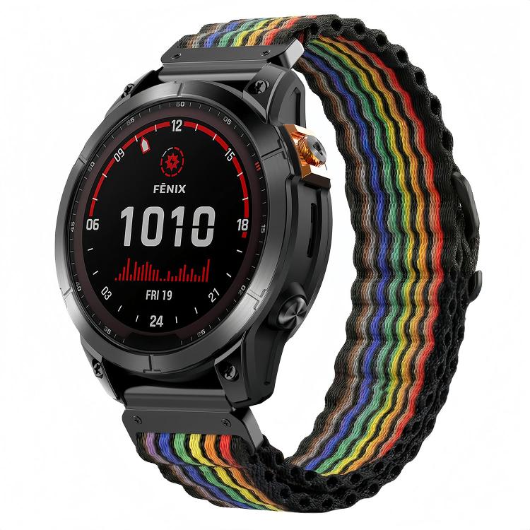 Cinturino per orologio in nylon con texture a onde oceaniche., For Gamin 26mm, For Gamin 22mm, For Gamin 20mm