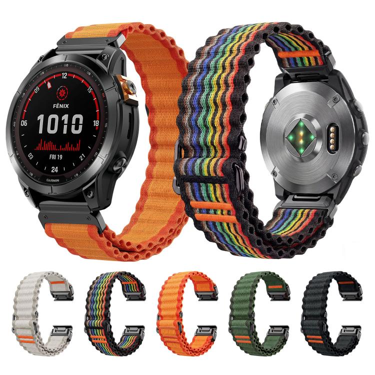 Cinturino per orologio in nylon con texture a onde oceaniche., For Gamin 26mm, For Gamin 22mm, For Gamin 20mm