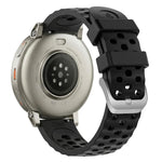 Cinturino per orologio in silicone traforato con texture a onde., 20mm
