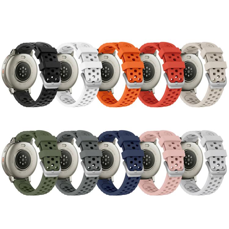 Cinturino per orologio in silicone traforato con texture a onde., 20mm