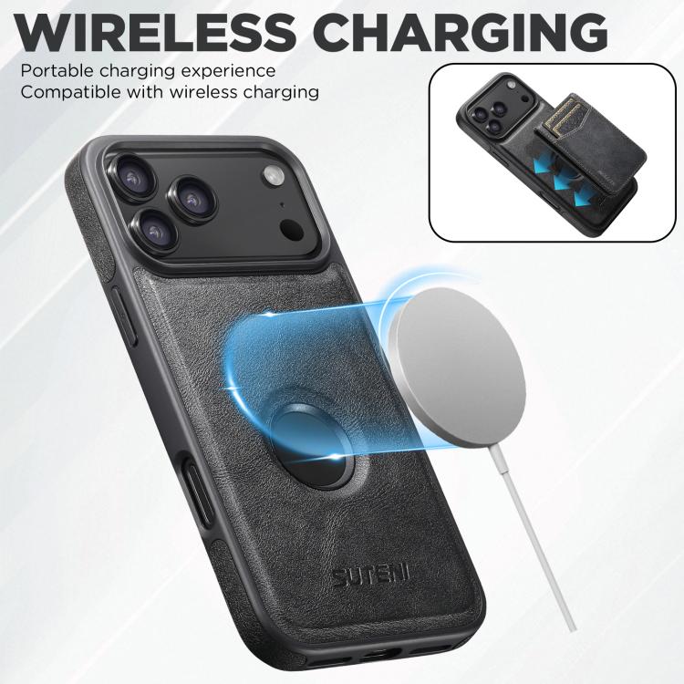 Custodia per telefono Suteni G1S5 2 in 1 con apribottiglie magnetico rimovibile, porta carte e retro in pelle bovina., For iPhone 17 Pro Max, For iPhone 17 Pro, For iPhone 17, For iPhone Air, For iPhone 16 Pro Max, For iPhone 16 Pro, For iPhone 16 Plus...