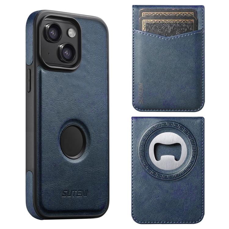 Custodia per telefono Suteni G1S5 2 in 1 con apribottiglie magnetico rimovibile, porta carte e retro in pelle bovina., For iPhone 15 Pro Max, For iPhone 15 Pro, For iPhone 15 Plus, For iPhone 15, For iPhone 14 Plus, For iPhone 14, For iPhone 14 Pro    ...