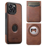Custodia per telefono Suteni G1S5 2 in 1 con apribottiglie magnetico rimovibile, porta carte e retro in pelle bovina., For iPhone 13 Pro Max, For iPhone 13 Pro, For iPhone 13, For iPhone 12 / 12 Pro, For iPhone 12 Pro Max