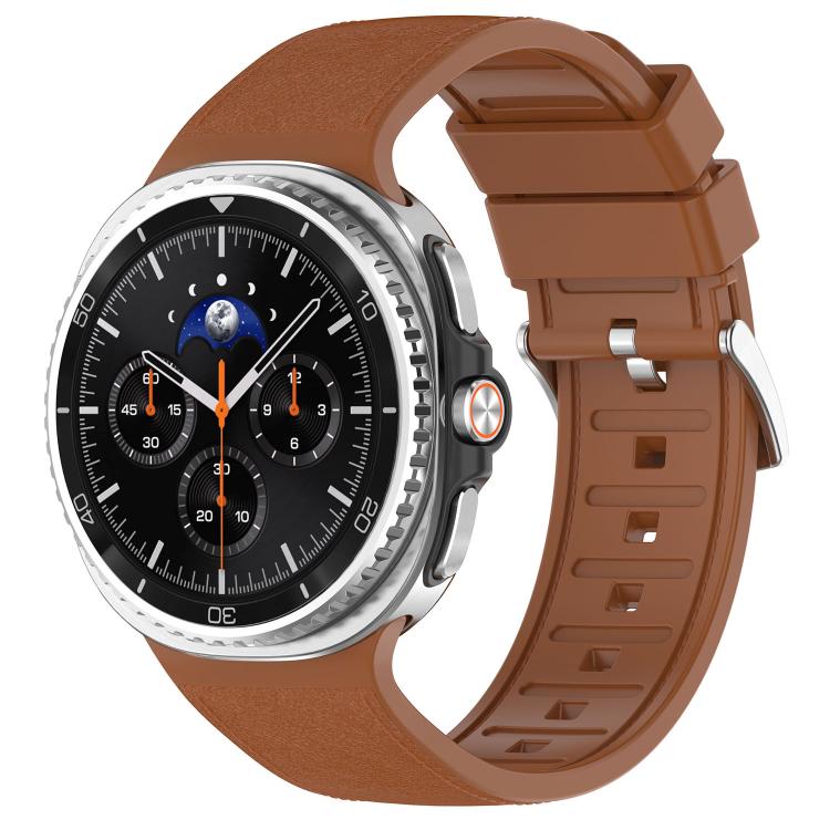 Cinturino per orologio in similpelle vegana con inserti in silicone., For Samsung Galaxy Watch8 / Watch8 Classic