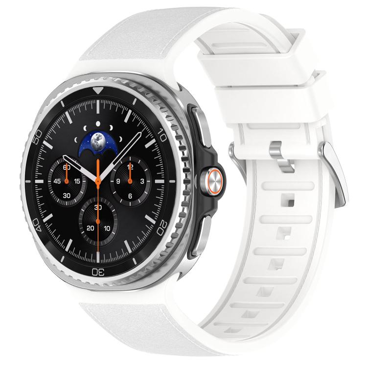 Cinturino per orologio in similpelle vegana con inserti in silicone., For Samsung Galaxy Watch8 / Watch8 Classic