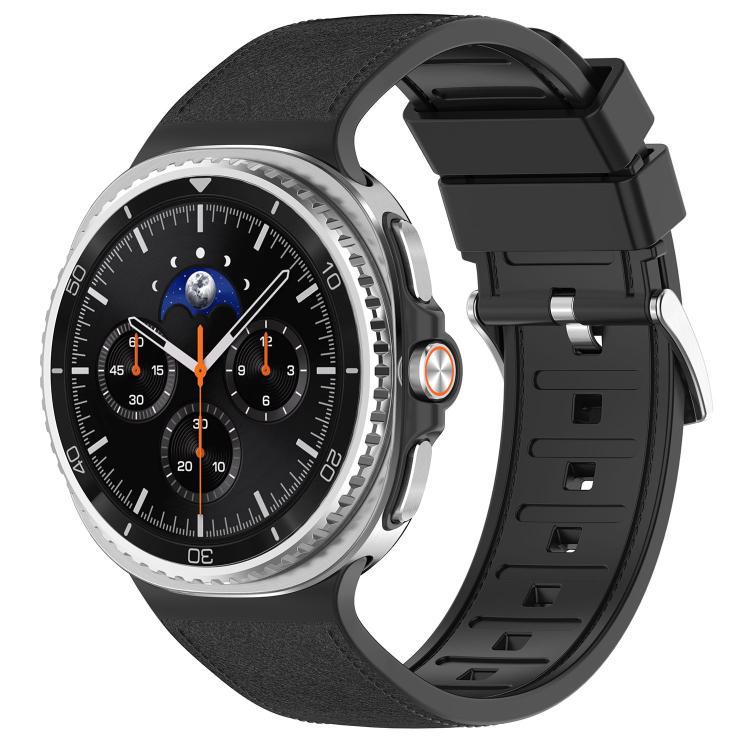 Cinturino per orologio in similpelle vegana con inserti in silicone., For Samsung Galaxy Watch8 / Watch8 Classic