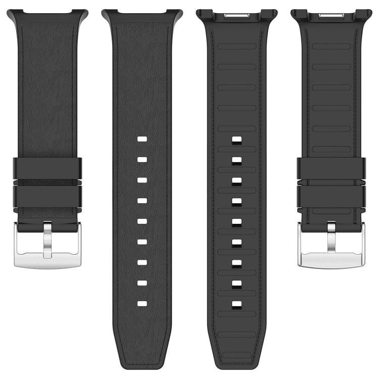 Cinturino per orologio in similpelle vegana con inserti in silicone., For Samsung Galaxy Watch8 / Watch8 Classic