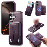 Custodia per telefono CaseNeo Retro con cinturino da polso elastico, porta carte e retro magnetico., For iPhone 17e / 16e, For iPhone 17 Pro Max, For iPhone 17 Pro, For iPhone 17, For iPhone Air, For iPhone 16 Pro Max