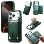 Custodia per telefono CaseNeo Retro con cinturino da polso elastico, porta carte e retro magnetico., For iPhone 17e / 16e, For iPhone 17 Pro Max, For iPhone 17 Pro, For iPhone 17, For iPhone Air, For iPhone 16 Pro Max