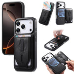 Custodia per telefono CaseNeo Retro con cinturino da polso elastico, porta carte e retro magnetico., For iPhone 17e / 16e, For iPhone 17 Pro Max, For iPhone 17 Pro, For iPhone 17, For iPhone Air, For iPhone 16 Pro Max