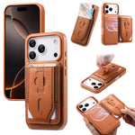 Custodia per telefono CaseNeo Retro con cinturino da polso elastico, porta carte e retro magnetico., For iPhone 17e / 16e, For iPhone 17 Pro Max, For iPhone 17 Pro, For iPhone 17, For iPhone Air, For iPhone 16 Pro Max