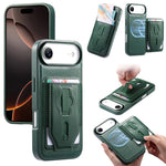 Custodia per telefono CaseNeo Retro con cinturino da polso elastico, porta carte e retro magnetico., For iPhone 17e / 16e, For iPhone 17 Pro Max, For iPhone 17 Pro, For iPhone 17, For iPhone Air, For iPhone 16 Pro Max