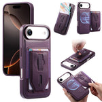 Custodia per telefono CaseNeo Retro con cinturino da polso elastico, porta carte e retro magnetico., For iPhone 17e / 16e, For iPhone 17 Pro Max, For iPhone 17 Pro, For iPhone 17, For iPhone Air, For iPhone 16 Pro Max