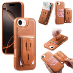 Custodia per telefono CaseNeo Retro con cinturino da polso elastico, porta carte e retro magnetico., For iPhone 17e / 16e, For iPhone 17 Pro Max, For iPhone 17 Pro, For iPhone 17, For iPhone Air, For iPhone 16 Pro Max