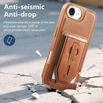 Custodia per telefono CaseNeo Retro con cinturino da polso elastico, porta carte e retro magnetico., For iPhone 17e / 16e, For iPhone 17 Pro Max, For iPhone 17 Pro, For iPhone 17, For iPhone Air, For iPhone 16 Pro Max