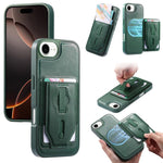 Custodia per telefono CaseNeo Retro con cinturino da polso elastico, porta carte e retro magnetico., For iPhone 17e / 16e, For iPhone 17 Pro Max, For iPhone 17 Pro, For iPhone 17, For iPhone Air, For iPhone 16 Pro Max