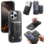 Custodia per telefono CaseNeo Retro con cinturino da polso elastico, porta carte e retro magnetico., For iPhone 16 Pro, For iPhone 16 Plus, For iPhone 16, For iPhone 15 Pro Max, For iPhone 15 Pro, For iPhone 15 Plus