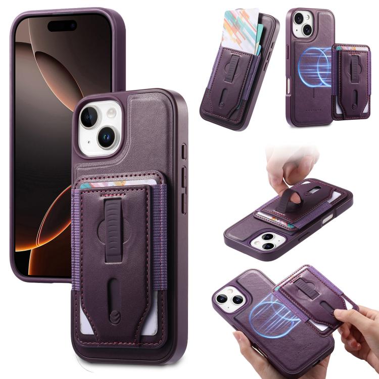 Custodia per telefono CaseNeo Retro con cinturino da polso elastico, porta carte e retro magnetico., For iPhone 15, For iPhone 14, For iPhone 14 Pro, For iPhone 14 Pro Max, For iPhone 13 Pro Max, For iPhone 13 Pro