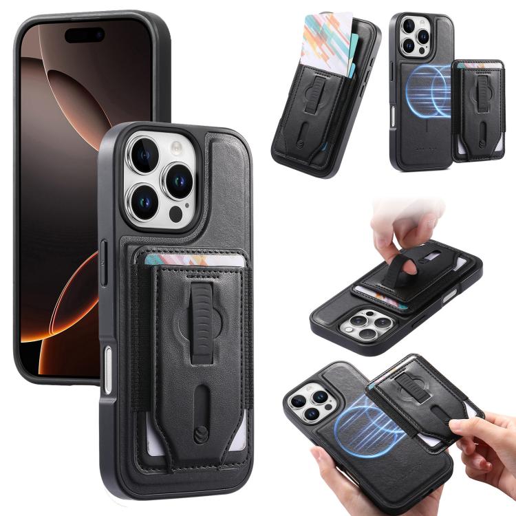 Custodia per telefono CaseNeo Retro con cinturino da polso elastico, porta carte e retro magnetico., For iPhone 15, For iPhone 14, For iPhone 14 Pro, For iPhone 14 Pro Max, For iPhone 13 Pro Max, For iPhone 13 Pro