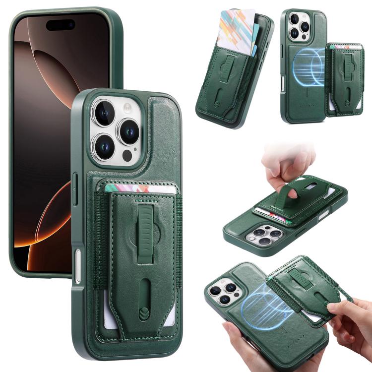 Custodia per telefono CaseNeo Retro con cinturino da polso elastico, porta carte e retro magnetico., For iPhone 15, For iPhone 14, For iPhone 14 Pro, For iPhone 14 Pro Max, For iPhone 13 Pro Max, For iPhone 13 Pro