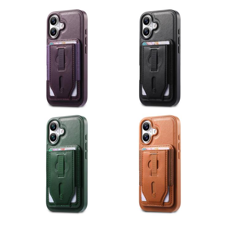 Custodia per telefono CaseNeo Retro con cinturino da polso elastico, porta carte e retro magnetico., For iPhone 13