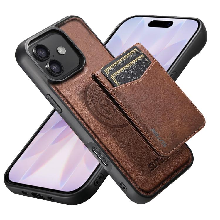 Custodia per telefono Suteni G5S5 2 in 1 con apribottiglie magnetico rimovibile, porta carte e retro in pelle bovina., For iPhone 17 Pro Max, For iPhone 17 Pro, For iPhone 17, For iPhone Air, For iPhone 16 Pro Max, For iPhone 16 Pro, For iPhone 16 Plus...