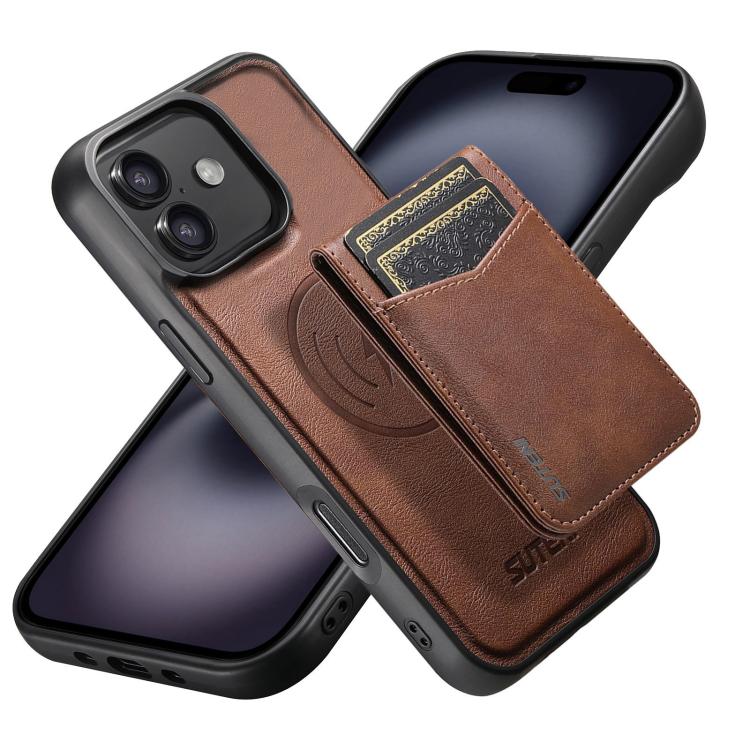 Custodia per telefono Suteni G5S5 2 in 1 con apribottiglie magnetico rimovibile, porta carte e retro in pelle bovina., For iPhone 17 Pro Max, For iPhone 17 Pro, For iPhone 17, For iPhone Air, For iPhone 16 Pro Max, For iPhone 16 Pro, For iPhone 16 Plus...