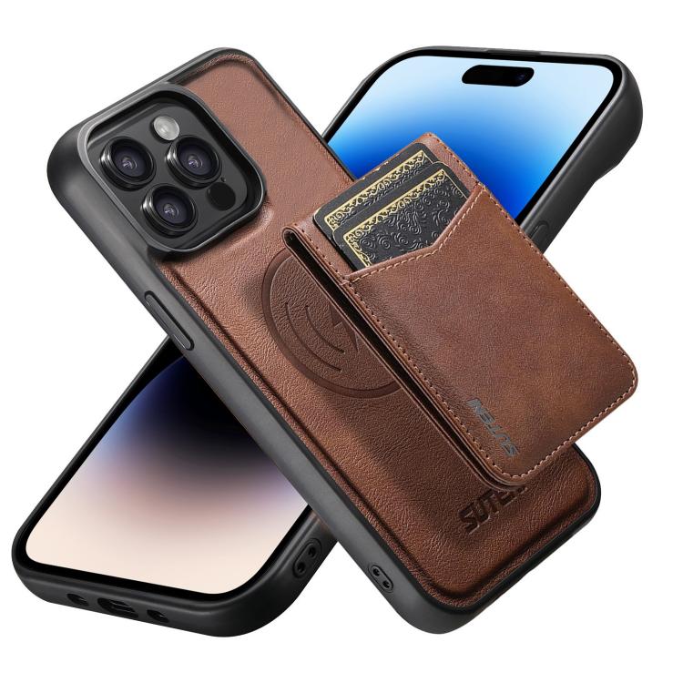 Custodia per telefono Suteni G5S5 2 in 1 con apribottiglie magnetico rimovibile, porta carte e retro in pelle bovina., For iPhone 15 Pro Max, For iPhone 15 Pro, For iPhone 15 Plus, For iPhone 15, For iPhone 14 Plus, For iPhone 14, For iPhone 14 Pro    ...
