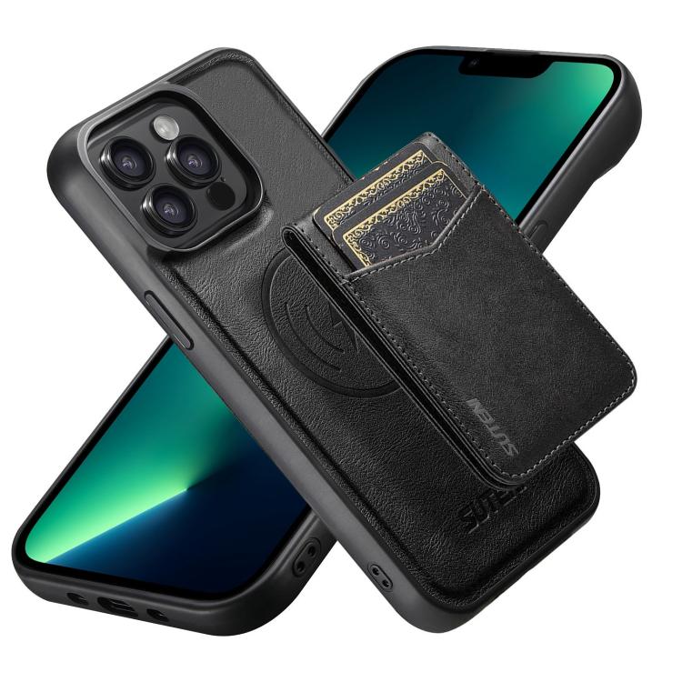 Custodia per telefono Suteni G5S5 2 in 1 con apribottiglie magnetico rimovibile, porta carte e retro in pelle bovina., For iPhone 13 Pro Max, For iPhone 13 Pro, For iPhone 13, For iPhone 12 Pro Max, For iPhone 12 / 12 Pro
